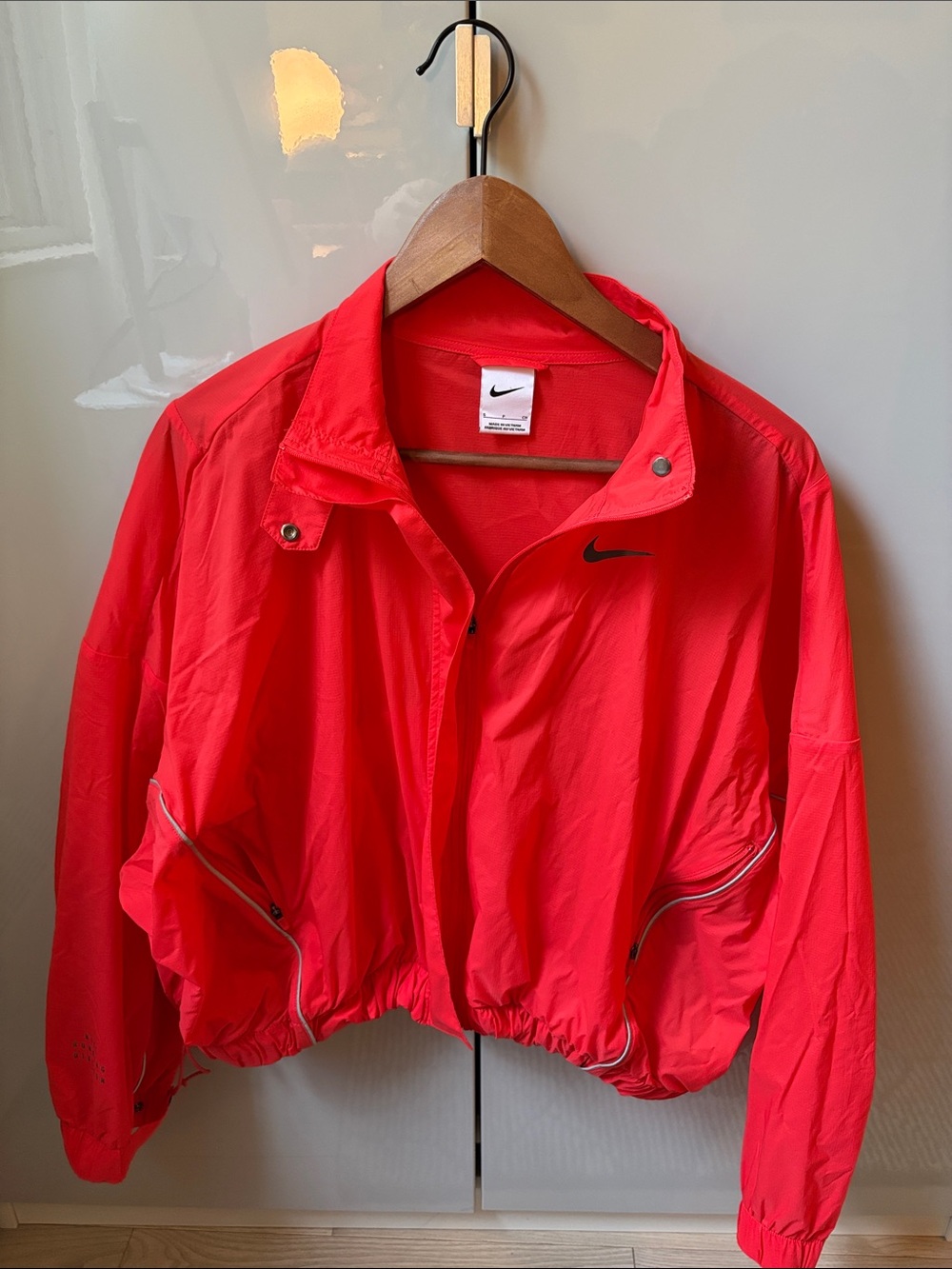 Nike Women's Bright Red Cropped Running Jacket